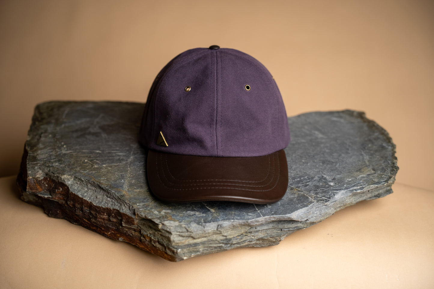 Fujikinbai Plum Purple Baseball Cap - Leather & Brass