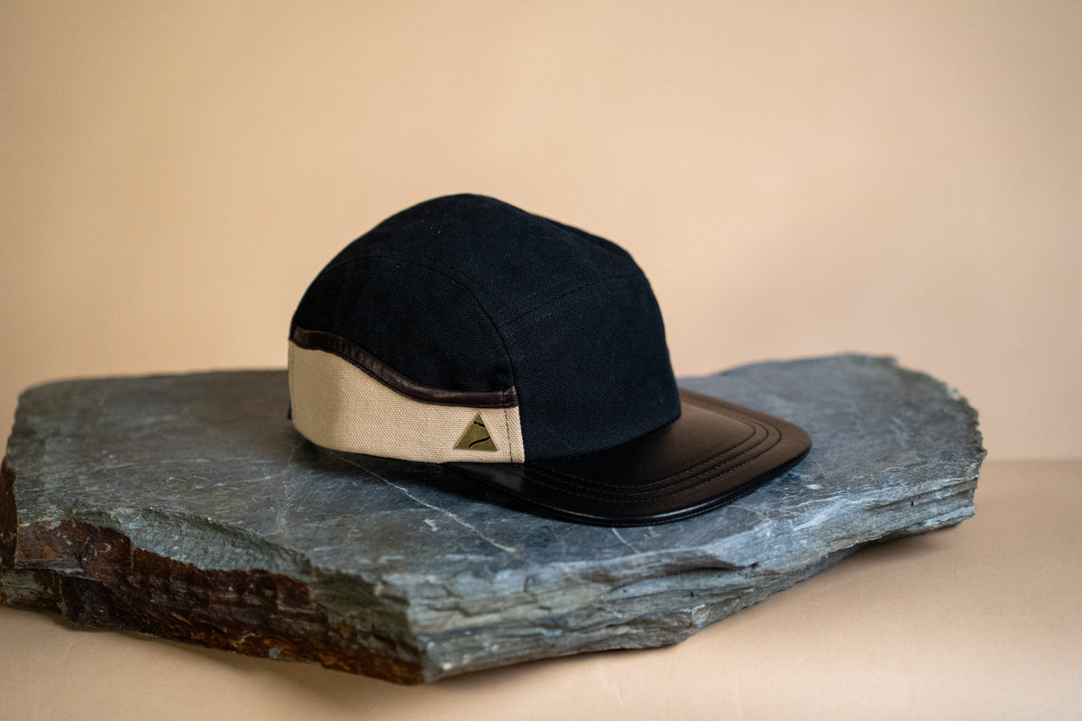 Ridgeline Utility Hat - Black X Stone with Leather