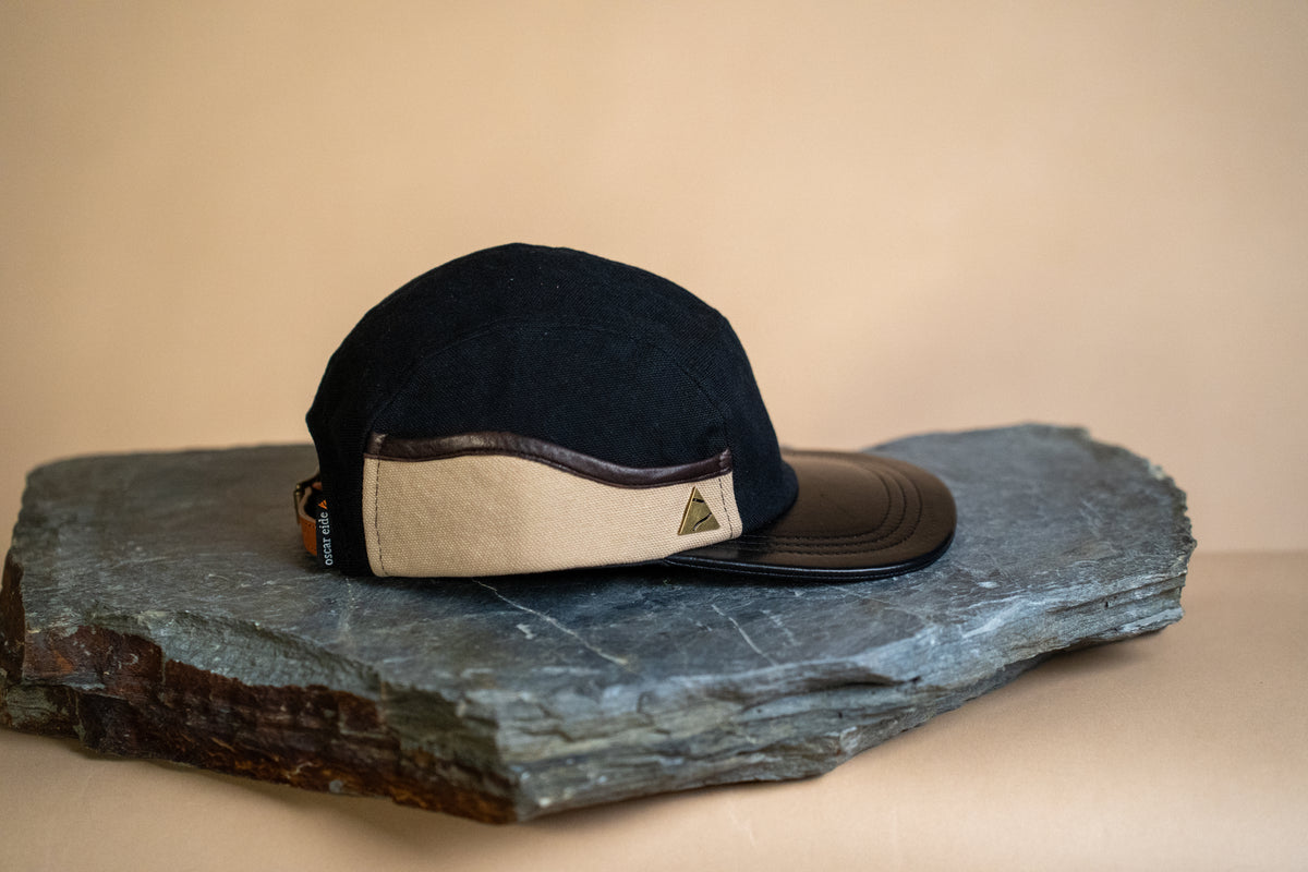 Ridgeline Utility Hat - Black X Stone with Leather