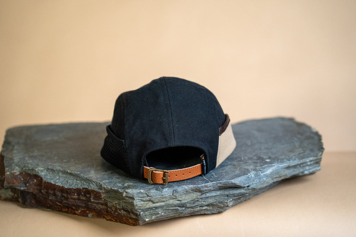 Ridgeline Utility Hat - Black X Stone with Leather
