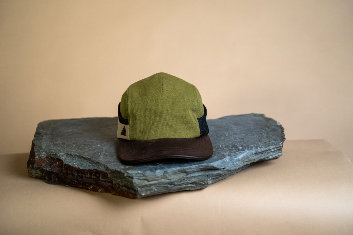 Ridgeline Utility Hat - Olive X Stone with Leather