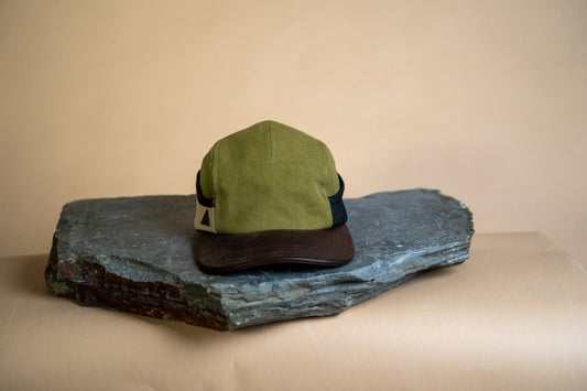 Ridgeline Utility Hat - Olive X Stone with Leather