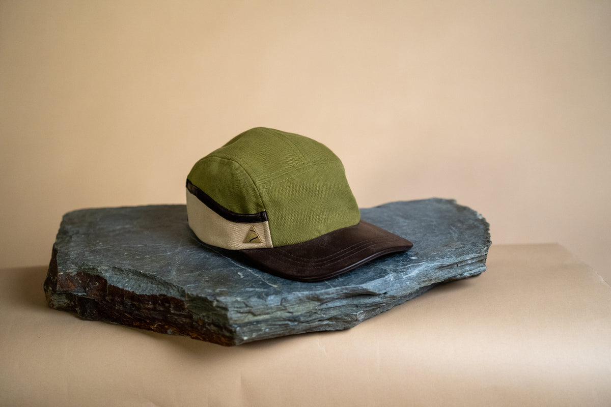 Ridgeline Utility Hat - Olive X Stone with Leather