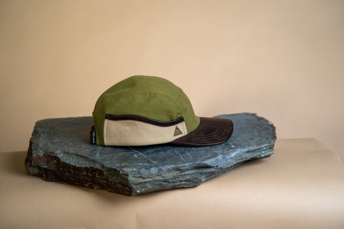 Ridgeline Utility Hat - Olive X Stone with Leather