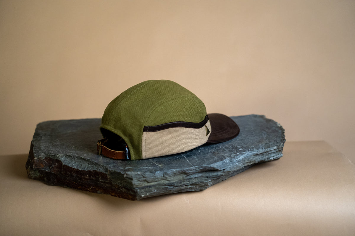 Ridgeline Utility Hat - Olive X Stone with Leather