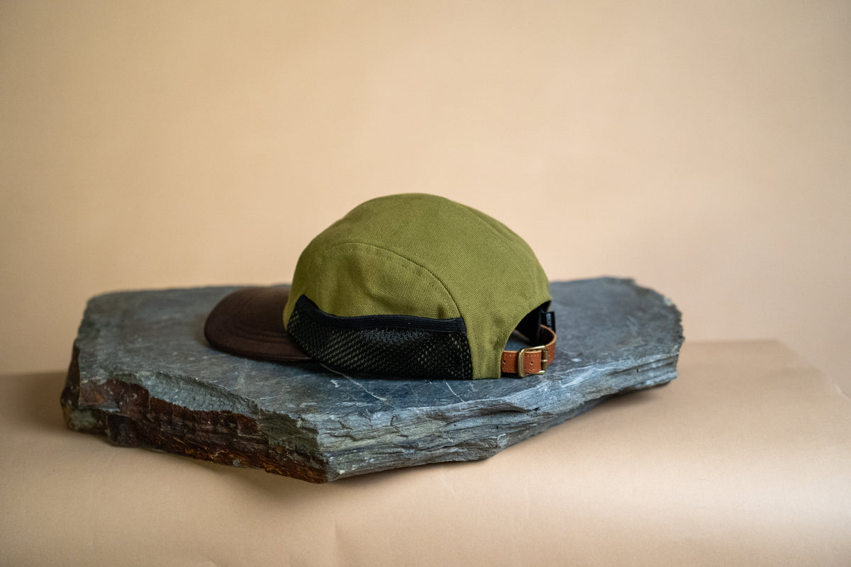 Ridgeline Utility Hat - Olive X Stone with Leather