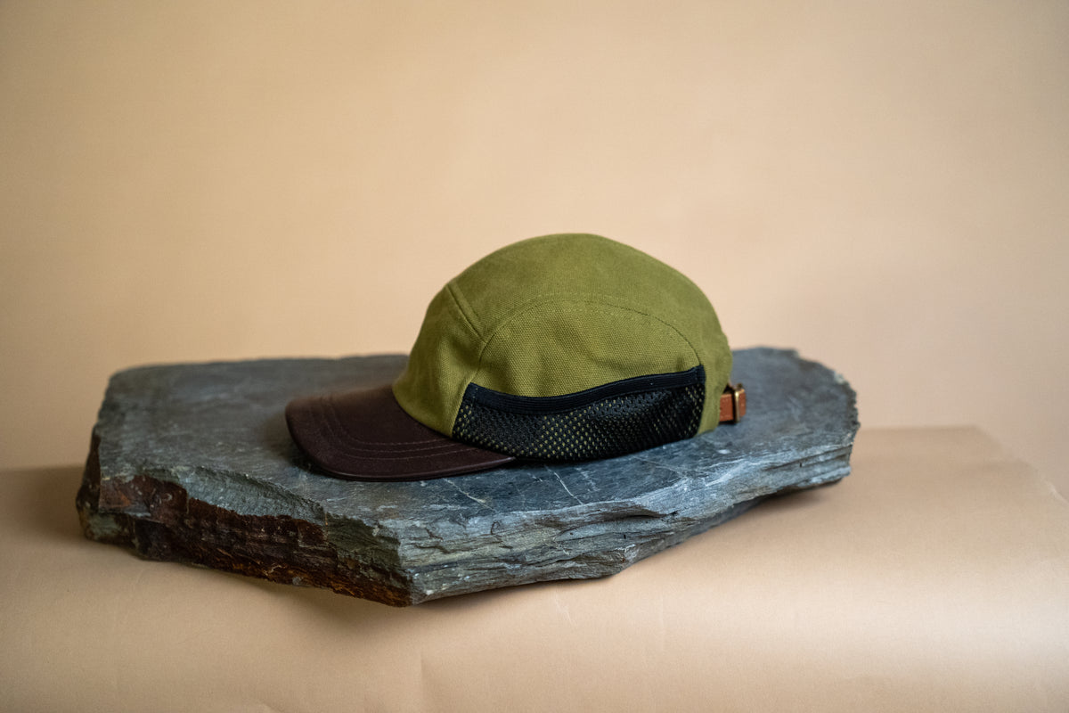 Ridgeline Utility Hat - Olive X Stone with Leather