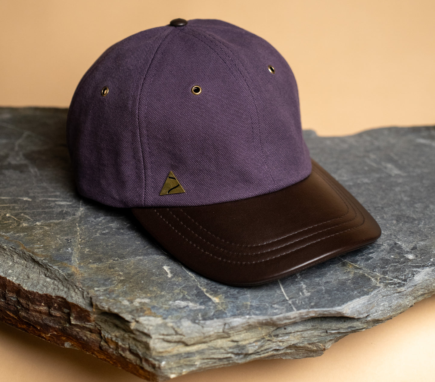 Fujikinbai Plum Purple Baseball Cap - Leather & Brass