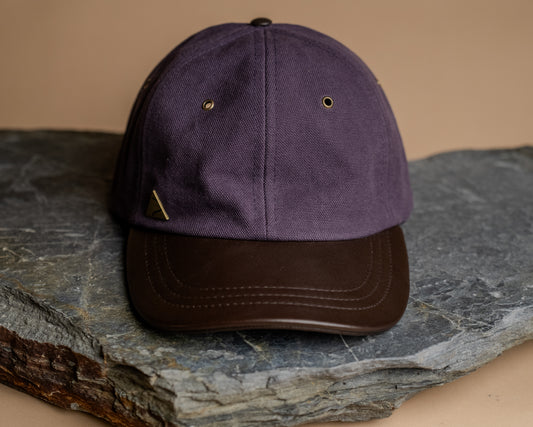 Fujikinbai Plum Purple Baseball Cap - Leather & Brass
